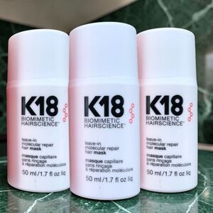 Lot of 3 NEW K18 Leave-In Molecular Repair Hair Mask 50ml 1.7oz Unboxed Salon